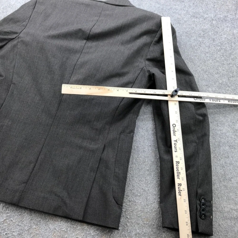 Zara Man Blazer Mens 40 Gray Double Breasted Patch Pocket Sport Coat Jacket